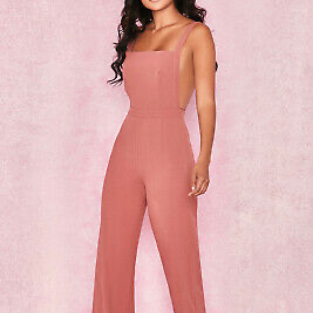 Pink Backless Jumpsuit